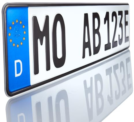 E-Kennzeichen für E-Autos | 520 x 110 mm | KFZ Kennzeichen für Elektroauto und Hybrid PKW | Amtliche Nummernschilder mit individueller Prägung | Made in Germany von Sparschild