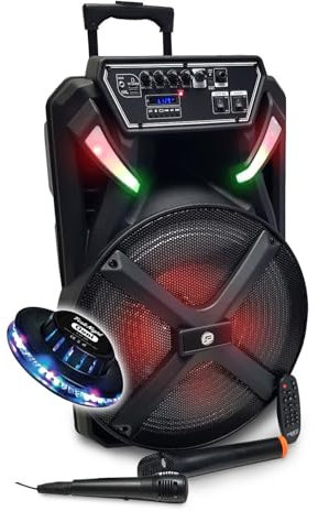 Enceinte Active FestiSound FESTI15-UHF - 15 38CM / 700W - Sono DJ - Effet LED, USB SD Bluetooth, 1 Micro UHF, 1 Micro Fil, Ovni