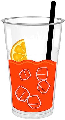 Bicchieri cocktail plastica 50 Pezzi Bicchieri in PLASTICA 400 ml per Cocktail Acqua Bevande Granite Frappe' Bicchiere Rigido in Plastica