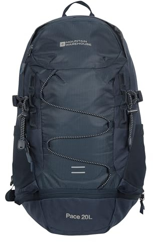 Mountain Warehouse Pace 20L Water-Resistant Backpack | Durable & Compact Hydration Compatible Rucksack with Packaway Rain Cover, Airflow Back System Day Pack for Travel & Hiking