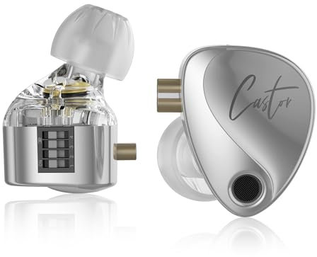 KZ Castor - Auricolari HiFi 2DD dinamici di fascia alta sintonizzabili IEM, cuffie in-ear con punte in memory foam, cavo rimovibile IEM per cantanti, musicisti, DJ sul palco (nero, senza microfono)