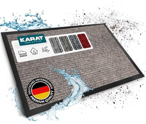KARAT Schmutzfangmatte Dura - 150 x 180 cm, Beige - Fußmatte mit Rutschfester Rückseite - Türmatte für Eingangsbereich - Fußabtreter, Sauberlaufmatte, Türvorleger