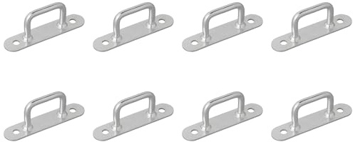Multibros 8X Planenösen rechteckig 36mm – Robuste Zurrösen für Anhänger, Deichsel & Bordwand | Universelle Befestigungsösen aus Stahl für Planen, Seile & Ladungssicherung | Verzinkte Befestigungsösen für Anhänger, Bordwand & Deichsel – inkl. 2 Montagelöcher je Öse