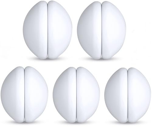 FY&XZH Magnetic Shower Curtain Weights – Heavy-Duty, Rustproof Silicone Coated – Prevents Liner from Blowing – Also for Flags, Drapes, Tablecloths (5 Pairs, White)