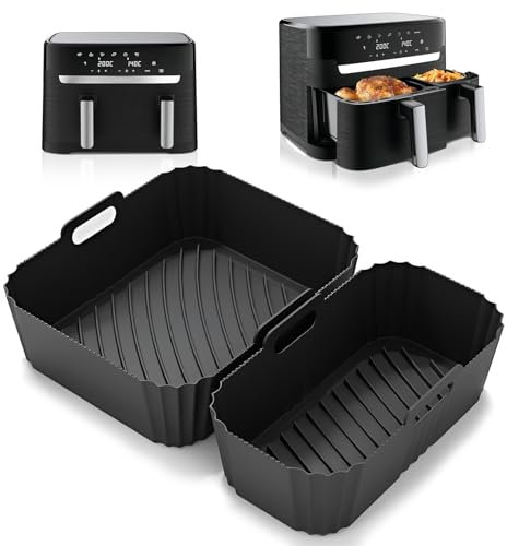 viriech Silikonform Heißluftfritteuse für Tefal Easy EY901840, 2 Stück Airfryer Silikonform, Wiederverwendbar Silikonform Airfryer Zubehör für Lakeland 5L/3L, TowerT17099,Salter EK5729 (C)