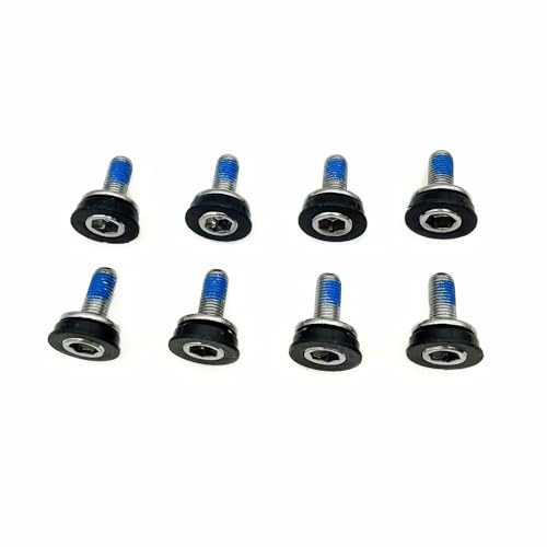 JZK 8Pcs Mountain bike crank bolt M8, 8mm hex crank arm fixing bolts, MTB crank screws with washers, bicycle bottom bracket crank arm bolts, bicycle pedal crankset bolt