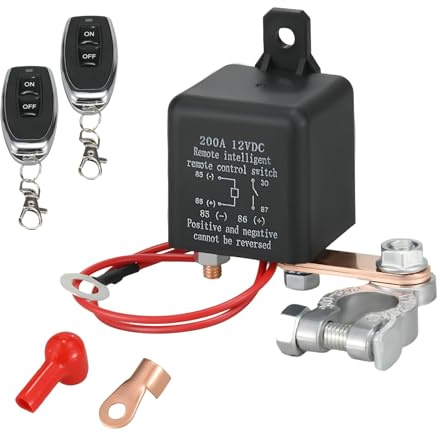 ZYLIARIAE Remote Battery Disconnect Switch 12V, 200A, Negative Disconnect Switch with Anti-Battery Drain and Anti-Theft Features, Power Saver for Cars, Trucks, and SUVs