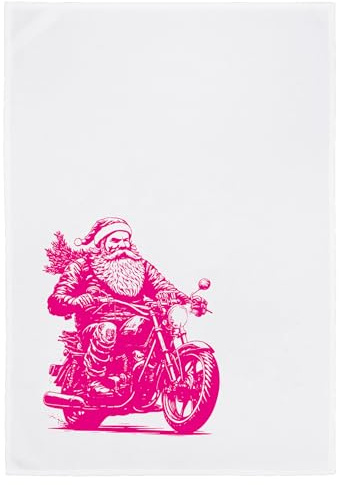 17;30 HOME Geschirrtuch, Humorvolles Design, 100% Baumwolle, Go Santa Go Motiv, umweltfreundlich, weiß, 50x70 cm