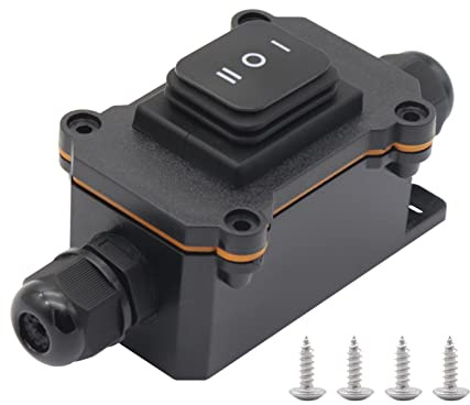 Scatola di giunzione impermeabile IP68 con set di interruttori a bilanciere a 3 velocità 12V Set di cavi per linea esterna a 2 vie da 4 a 8 mm