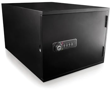 surebox Abschließbare Box aus Bambus, 4-stelliges Zahlenschloss und Ladezugang | Bambus-Schlossbox, 4-stelliges Zahlenschloss, Backup-Schlüssel, Ladezugriff, 12L, vormontiert Zuhause, Büro und Pflegeräume