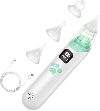 Aspirador Nasal Eléctrico Para Niños Pequeños, Succión Eléctrica De La Nariz Para Niños,Succión Nasal Eléctrica Para Con 3 Puntas De Silicona Suave - Succión A Presión Negativa A