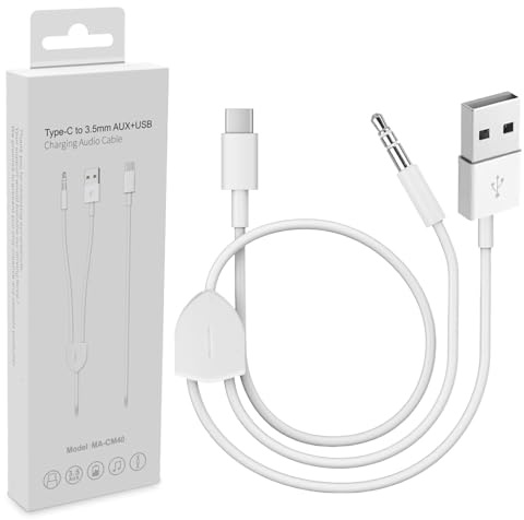 SPORWAY USB C auf 3,5 mm Audio Aux Jack USB Ladekabel: Auto Audio Laden 2 in 1 Aux Kabel Kopfhörer Stereo Kabel, Kompatibel mit iPhone 15 Pro Max Plus, iPad Pro, Galaxy S23 S22 S21 S20 Ultra etc