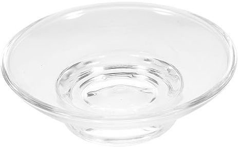 Ciieeo Contenitore Sapone Trasparente Portasaponi Rotondo in Vetro Vassoio Porta Sapone Per Bagno Doccia Salva Saponetta Organizer Da Viaggio Per Esterni