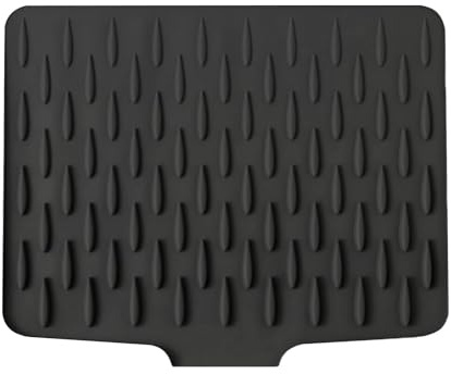 Auslaufsicherer Arbeitsplattenschutz Aus Silikon,Auslaufsicherer Arbeitsplattenschutz Aus Silikon – Hitzebeständige Und Rutschfeste Matte Für Tropffr,Abtropfmatte (Schwarz)