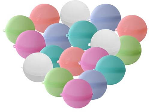 MUNSKT 18PCS Reusable Water Balls, Fast Fill Self-Sealing Water Bombs, Water Soaker Balls for Outdoor Toys Games, Beach Balls for Kids Teens Boys Girls