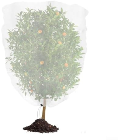 Cubierta para plantas con cordón con cremallera diseñada para protección contra insectos, adecuada para árboles frutales, huertos y flores (3 x 4 m)