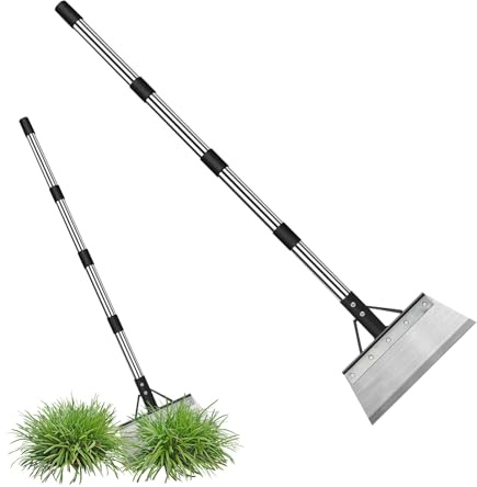 Pala Rascador para Suelo de Jardín, Pala de Nieve y Césped de Alta Resistencia con Mango Ajustable, Herramientas de Jardinería PAL Manual para Jardinería de Césped de Entrada Patio Trasero