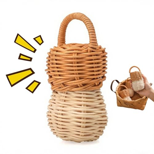 Erconsso Juguetes Sonajeros Bebé - Sonajero Seguro De Ratán Tejido Con Campana - Juego Sensorial Desarrollo Seguro Natural Para Bebés - Juguetes Para Casa Cuna Pascua Navidad