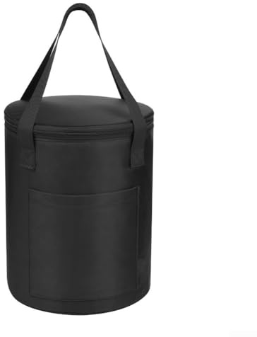 Sac de rangement alimentaire isotherme en tissu Oxford EVA avec doublure en feuille d'aluminium, 24 x 24 x 28 cm pour voyage, camping ou utilisation thermique quotidienne, noir