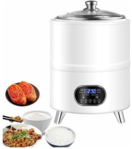 Automatic Yogurt Maker, Commercial Yoghurt Maker with Led Display & 25-80°C Temperature Control, Digital Yoghurt Machine with Time Control for Fruit Vinegar Natto Rice Wine,8L White