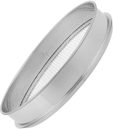 iplusmile Tamis à Terre en Acier Inoxydable 30 CM Diamètre Tamis de Jardin à Mailles Fines pour Compost Sable et Cailloux Bac de Tamisage Polyvalent pour Sol de Jardin et Usage