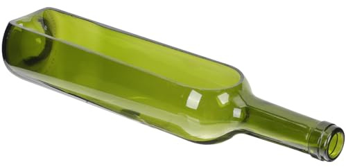 DOITOOL Floating Wine Bottle-Shaped Serving Tray Glass Bowl Food Holder Pasta Server Snack Plate for Dinner Parties Novelty Glass Tableware for Entertaining and Molecular Cuisine