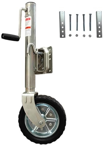 NYTFHMS Swivelling Trailer Jockey Wheel Load Capacity 680Kg Jockey Wheel 254X80Mm Side Rocker Automatic Trailer Jockey Wheel Robust and Adjustable Jockey Wheel with Cl,A