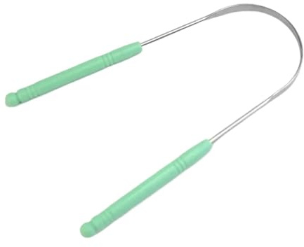Cepillo limpiador raspador de lengua acero inoxidable 1 pieza(Green)