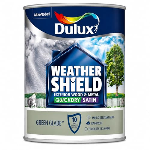 Extra Deep Weathershield Quick Dry Exterior Satin Paint 1L | Exterior Wood and Metal Paint | Mid Sheen Weatherproof Finish | Outdoor Satin Paint for Doors Gates Railings and Window Frames