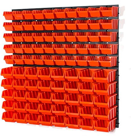Juego de 50 cajas de almacenamiento XS y 40 en tamaño S y persiana con soporte a la pared