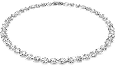Swarovski Una Angelic Halskette, Rund, Weiss, Rhodiniert