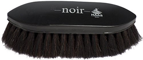Haas Fellbürste - Noir - in schwarz mit 5 cm langen Rosshaarborsten extra groß Korpus Größe 21,5 x 6,5 cm