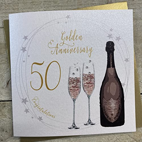 WHITE COTTON CARDS-Album Fotografico per Anniversario Nozze d'oro, Realizzata a Mano, per 50° Anniversario di Matrimonio, Colore: Verde Bottiglia