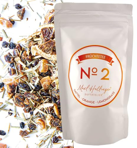 Hallingers Genuss Manufaktur Früchtetee Geschenk - loser Früchte-Tee Maxl Hallinger Edition im Beutel No. 2 mit Dattel, Orange & Papaya, Geschenkidee für Frauen Mädchen