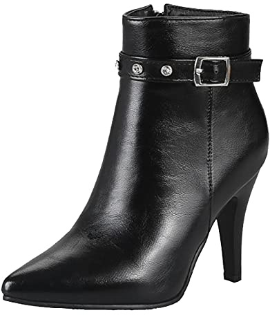 Onewus Fashion Ankle Boots with Thin Heel and Pointed Toe All Match Working Boots for Fashion Women