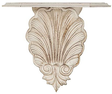 Biscottini Wandkonsole antik 39x37x24 cm Made in Italy | Barock wandregal weiß | Wandkonsole barock | Wandregal weiss | Barock konsole