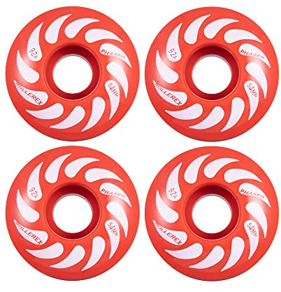 Rollerex Phaser 92A 54mm Skateboard Wheels 4-Pack Durable 32mm Width Cruiser Wheels for Skateboards – Smooth Ride & Easy Installation (Rocket Red)