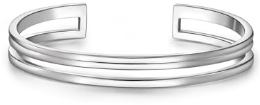 GLANZSTÜCKE MÜNCHEN Damen Armband 925/- Sterling Silber | rhodiniert, Armreif, ohne Verschluss