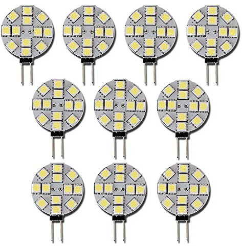 Qasim 10x Ampoule LED G4 12V 2W 8000K Blanc Froid Remplace 20W | AC/DC, Non Dimmable, Angle 110°, Idéal Pour Cuisine, Camping-Car, Bateau Et Éclairage Domestique