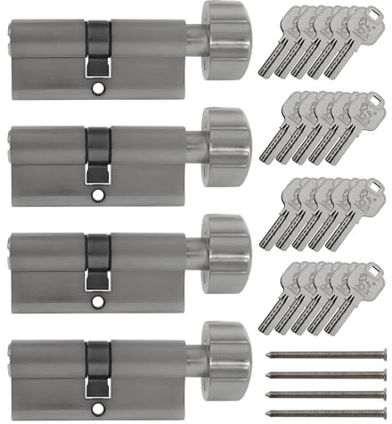 4x Knaufzylinder KD 90 mm 45/45 gleichschließend inkl. 20 Schlüssel