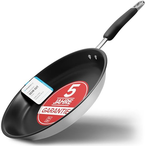 Bratpfanne 28 cm Induktion mit TEST SEHR GUT und 5 JAHREN GARANTIE - Antihaft Beschichtete Pfanne 28 cm Induktion Induktionspfanne Spülmaschinen- und Ofenfest Pfanne Induktion 28cm Pfannen