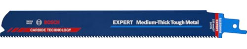 Bosch 10x EXPERT S1155HHM Medium-Thick Tough Metal Säbelsägeblatt, 10-tlg. | für Zäher Stahl, Edelstahlrohre, Länge 225 mm, Professional Zubehör Säbelsäge