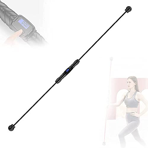Sport Schwingstab Fitness Swingstick Schwerkrafttrainer zum Trainieren der Tiefenmuskulatur Vibrierende Fitnessstange, Elastische Flexistange mit Zählvorrichtung, Hochfrequenz für Jugendliche und ä