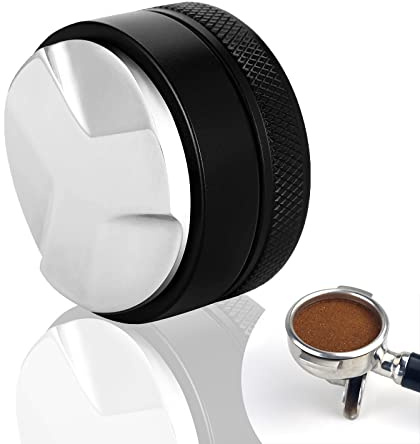 Distributeur de Café Espresso, 304 Stainless Steel Presse Café 51 mm, Outil de Nivellement du Café Moulu, Noir