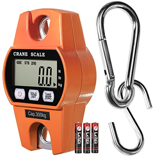 GRAM PRES Bilancia digitale da appendere, 299,4 kg, 300 kg, bilancia digitale, bilancia da caccia per gru, pesci, biciclette, da caccia, 8