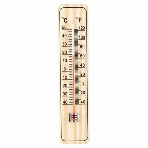 Buystarget Wooden Wall Thermometer Garden Large Patio Shed Greenhouse Home Door Window UK