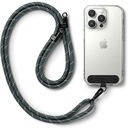 Ringke Holder Link Strap with Black Nylon Tag, Adjustable Crossbody Phone Lanyard Strap Compatible with Universal Smartphones and Cases