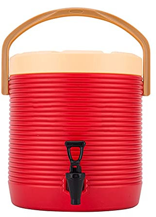 ANSNOW Heißwasserspender Aus Edelstahl 304, Isolierter Getränkespender, Tragbarer Warmwasserbereiter Mit Wasserhahn Und Griff, Isolierfass Für Heiße Und Kalte Getränke/Transparent/8L
