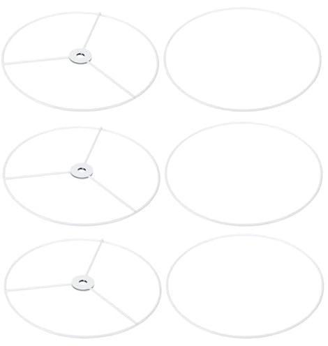 PATIKIL 8 E26 E27 Lampenschirm Ring Gestell 3 Pack Lampenschirm Halter Draht Rahmen Heimwerker Trommelring für Tisch Stehlampe Weiß
