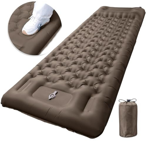 GDREAMT Aufblasbare Camping Isomatte mit Kissen, Ultraleichte Isomatte mit eingebauter Pumpe, kompakte Camping Luftmatratze für Rucksackreisen, Wandern, Zelt, Reisen, langlebig & leicht